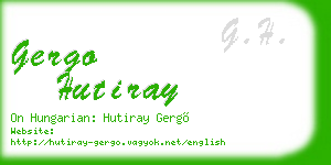gergo hutiray business card
